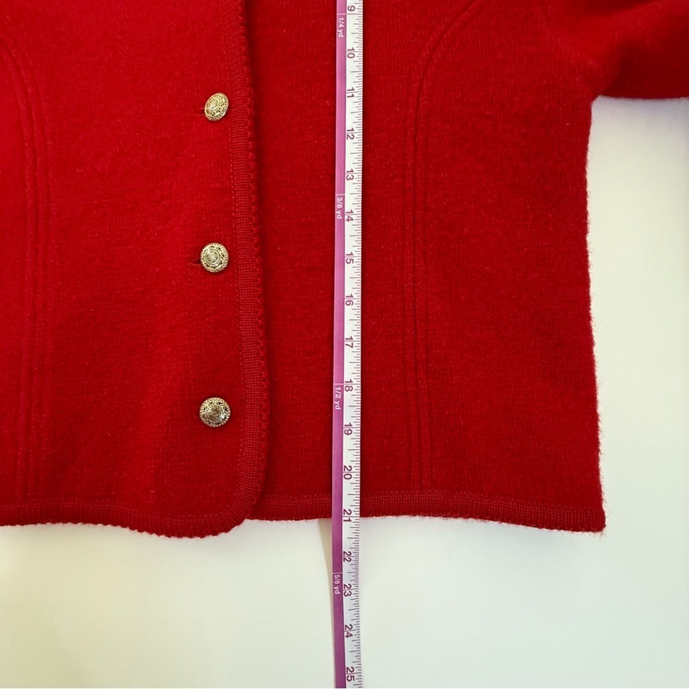 Vintage Pendleton red wool cardigan sweater jacket woman M petite embroidery - Picture 10 of 12